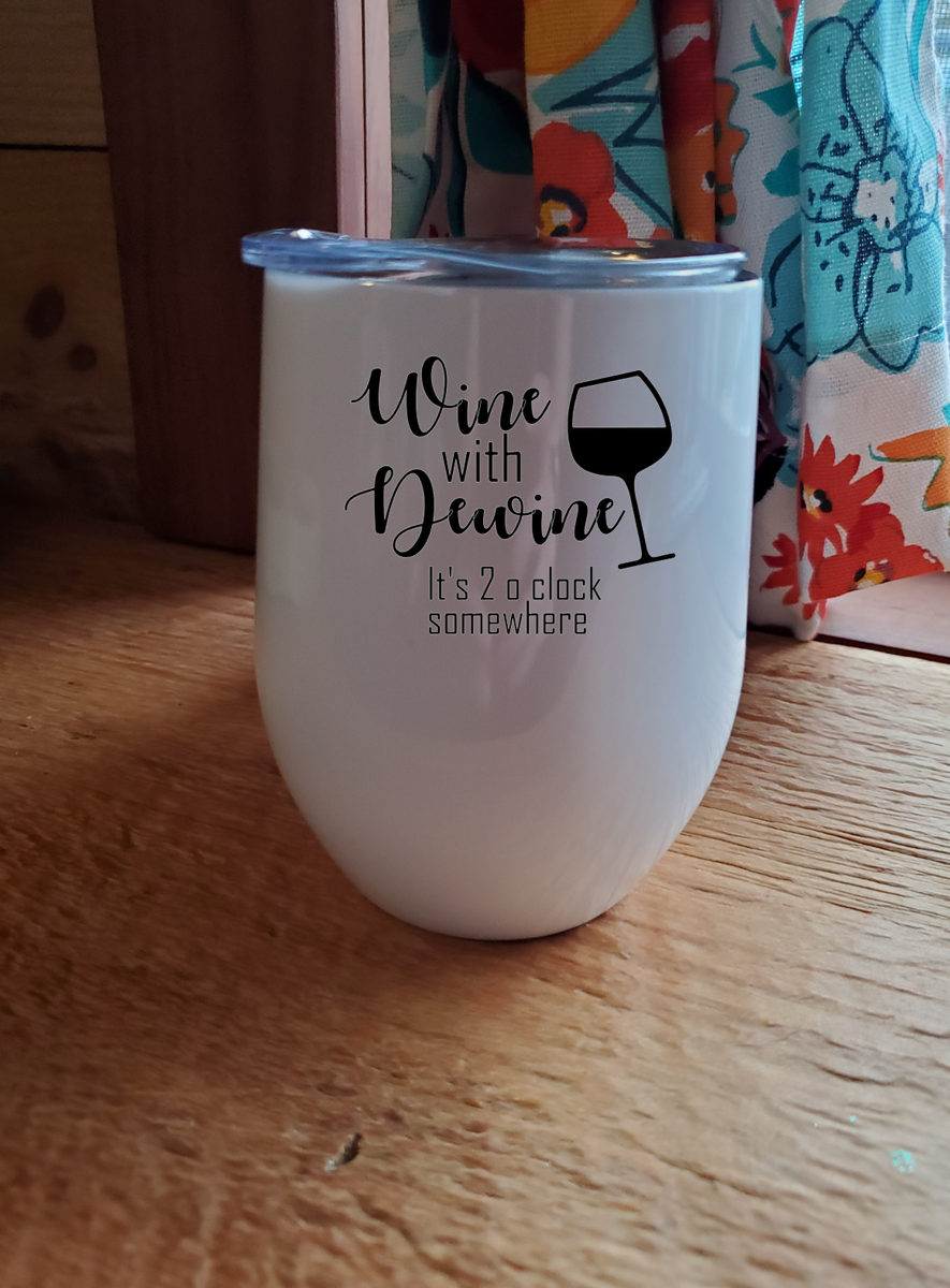 Wine with DeWine Wine Glass – Ohio is Home