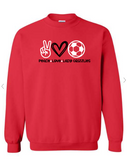 Wadsworth Lady Grizzlies Soccer Peace Love Lady Grizzlies Adult Unisex Crew Sweatshirt
