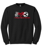 Wadsworth Lady Grizzlies Soccer Peace Love Lady Grizzlies Adult Unisex Crew Sweatshirt