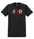 Wadsworth Lady Grizzlies Soccer Peace Love Lady Grizzlies Adult Heavy Cotton T-shirt