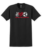 Wadsworth Lady Grizzlies Soccer Peace Love Lady Grizzlies Adult Softstyle T-shirt