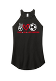 Wadsworth Lady Grizzlies Soccer Peace Love Lady Grizzlies Adult Rocker Tank