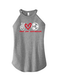 Wadsworth Lady Grizzlies Soccer Peace Love Lady Grizzlies Adult Rocker Tank