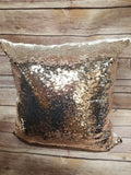 Custom Rose Gold Sequin Photo Pillow Cover Christmas