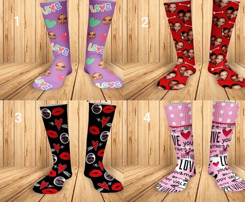 Custom  Photo Valentine Socks