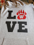 Wadsworth Youth Cheer Grizzlies Love T-Shirt or Hoodie