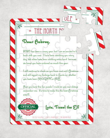 Personalized Christmas Elf is Back Puzzle