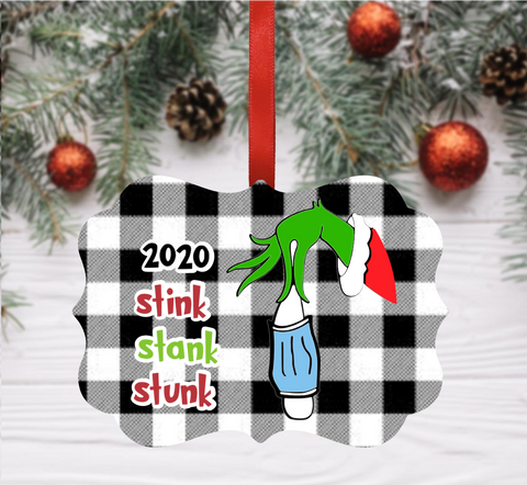 2020 Quarantine Coronavirus Stink Stank Stunk Grinch Christmas Ornament