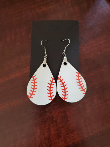 Baseball Tear Drop Earrings