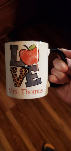 Personalized Teacher Christmas Coffee Mug Cup