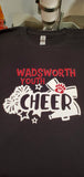 Wadsworth Youth Cheer Glitter Adult Black Softstyle Tshirt