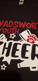 Wadsworth Youth Cheer Glitter Adult Black Softstyle Tshirt