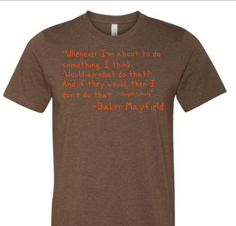 Baker Mayfield Dwight Schrute Office Inspired Cleveland Shirt