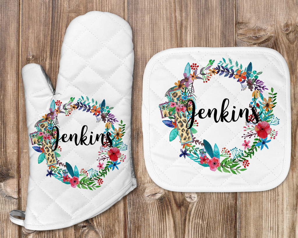 Personalized Oven Mitt or Pot Holder Christmas