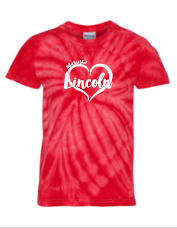 Wadsworth Lincoln Elementary Youth Red Tie Dye T-shirt