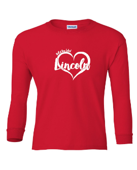 Wadsworth Lincoln Elementary Youth Red Long Sleeve T-shirt