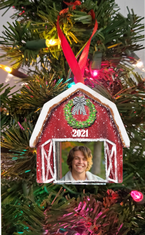 2021 Photo Christmas Barn Ornament