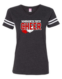 Wadsworth Youth Cheer Womens Black Vneck T-shirt