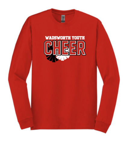 Wadsworth Youth Cheer Red Long Sleeve T-shirt