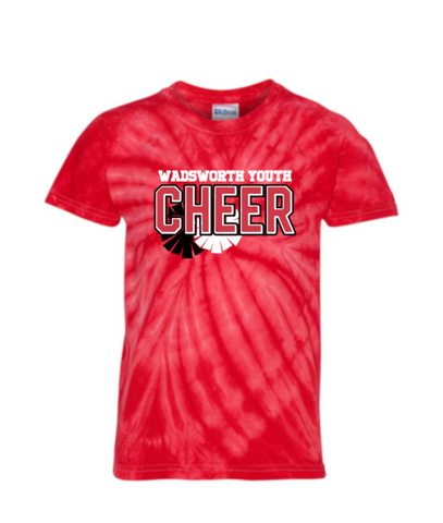 Wadsworth Youth Cheer Red Tie Dye Tshirt