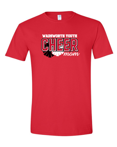 Wadsworth Youth Cheer MOM Adult Red Softstyle T-shirt
