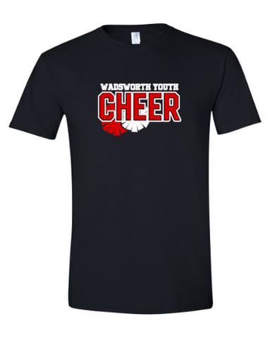 Wadsworth Youth Cheer Adult Black Softstyle T-shirt