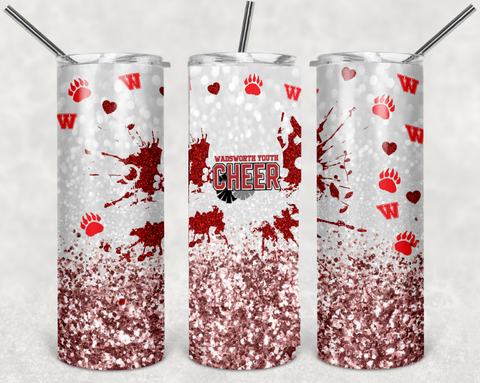 Wadsworth Youth Cheer 20 oz Skinny Tumbler with Straw