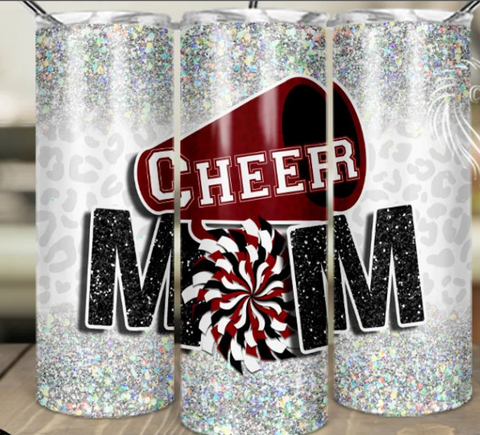 Wadsworth Youth Cheer Mom 20 oz Skinny Tumbler with Straw