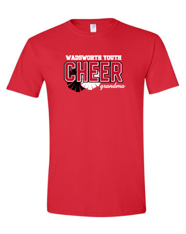 Wadsworth Youth Cheer GRANDMA Adult Red Softstyle T-shirt