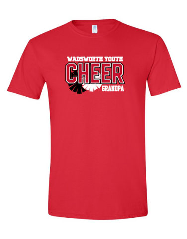 Wadsworth Youth Cheer GRANDPA Adult Red Softstyle T-shirt