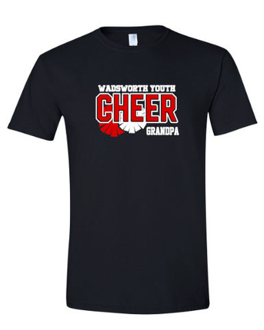 Wadsworth Youth Cheer GRANDPA Adult Black Softstyle T-shirt