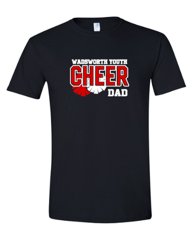 Wadsworth Youth Cheer DAD Adult Black Softstyle T-shirt