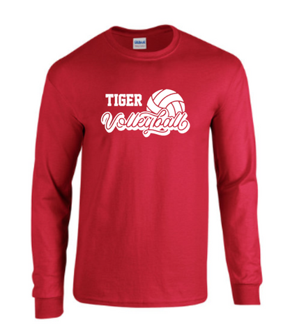 Sacred Heart Spirit Wear Tiger Volleyball Adult Long Sleeve T-shirt