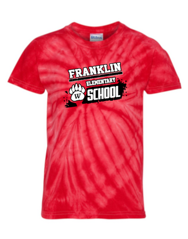 Wadsworth Franklin Elementary Adult Red Tie Dye Tshirt
