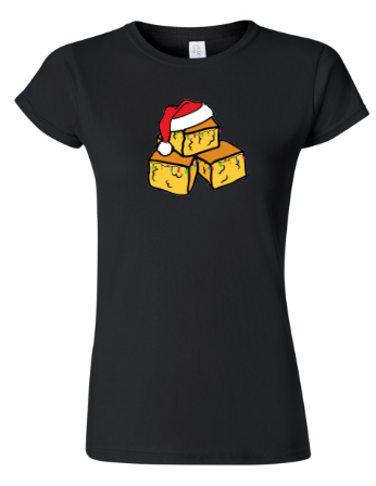 Level Up Christmas Cornbread Womens Fitted T-shirt