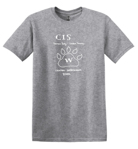 CIS Spirit Wear Student Design Gray Adult Softstyle T-shirt