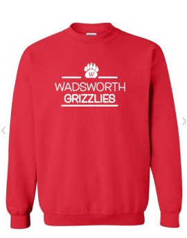 CIS Spirit Wear Wadsworth Grizzlies Youth Crew Sweatshirt