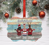Besties Forever Personalized Custom Christmas Ornament