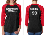 Personalized Wadsworth Grizzly Football Raglan Shirt