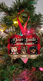 Personalized Custom Christmas Dog Naughty Ornament