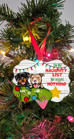 Personalized Custom Christmas Dog Tree Toppled Ornament