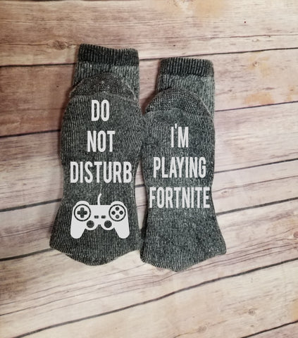 Do Not Disturb I'm Playing Fortnite Black Socks Xbox Playstation Christmas