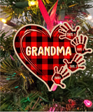 Personalized Christmas Heart Grandma Ornament