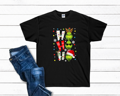 Ho Ho Ho Grinch Christmas T-Shirt or Hoodie