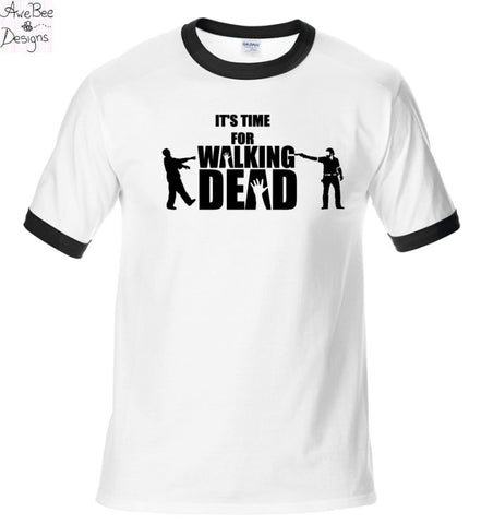 Zombie Walking Dead Time Ringer Shirt
