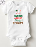 New Parent Gift- Cutest Apple in Orchard Halloween Fall Thanksgiving Onesie Shirt