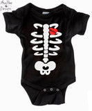 Skeleton Halloween Costume Bodysuit - Baby Toddler Onesie or Shirt