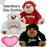 Personalized Valentine's Day Plush Gorillas