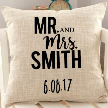 Mr & Mrs Personalized Wedding Pillow Cover Christmas