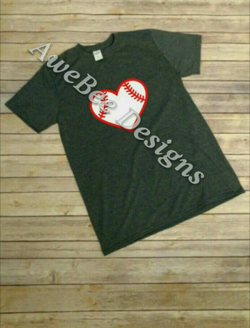 Baseball Heart Shirt, Funny Mom shirt, Soft tshirt, Mom gift, Mother's Day gift